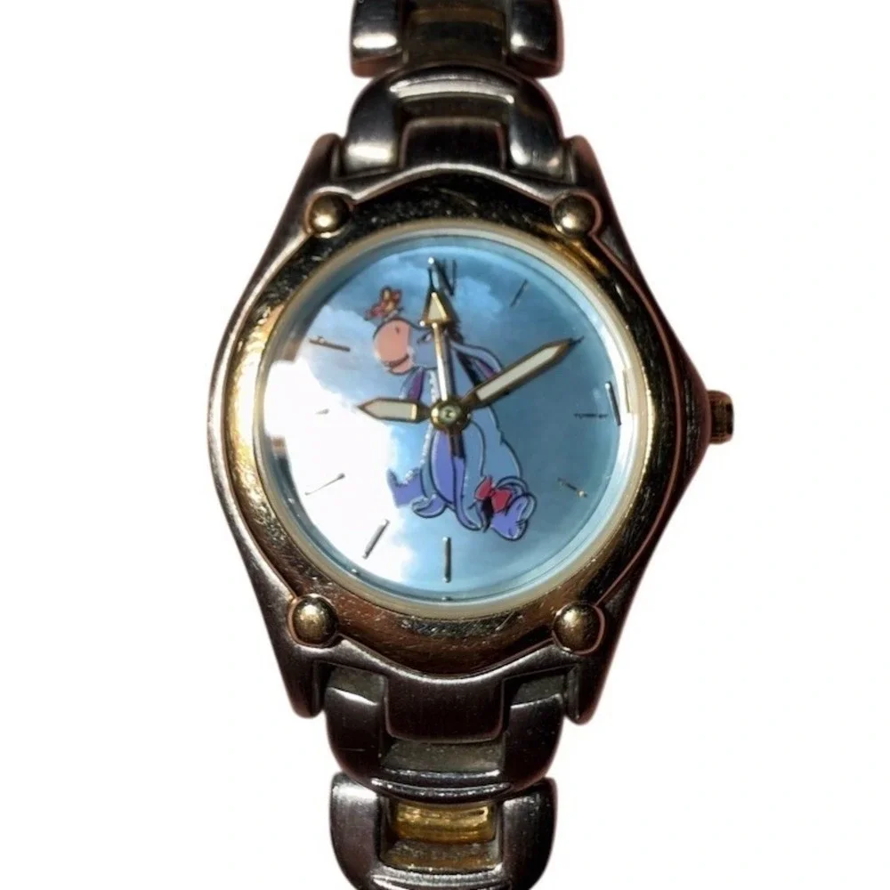 Seiko Disney Eeyore Womens Quartz Wristwatch Two-Tone Blue Dial Bracelet XLong - Picture 1 of 7